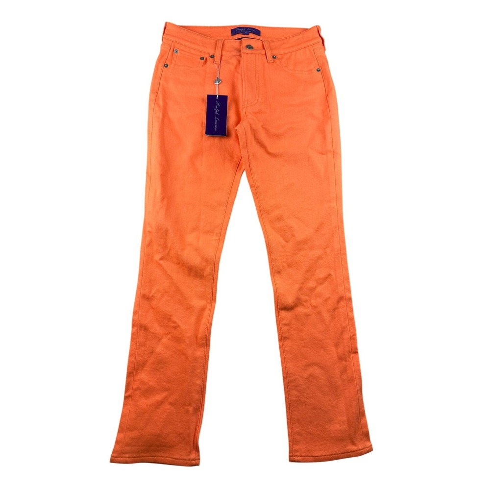 Ralph Lauren Purple Label Jeans Women 26 Pop Orange 160 Slim Fit‎ Stretch Italy